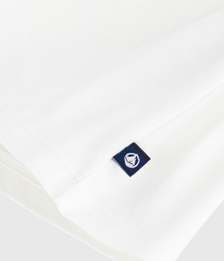 Blouse b&eacute;b&eacute; en coton manches longues, uni blanc MARSHMALLOW