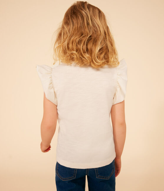 Tee-shirt en jersey flammé enfant fille écru AVALANCHE