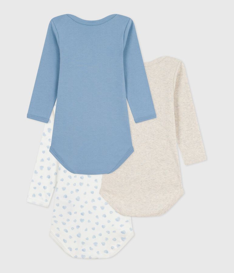Lot de bodies manches longues en coton imprim&eacute; c&oelig;urs b&eacute;b&eacute; multicouleur