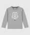 Tee-shirt manches longues en coton enfant garçon gris SUBWAY CHINE