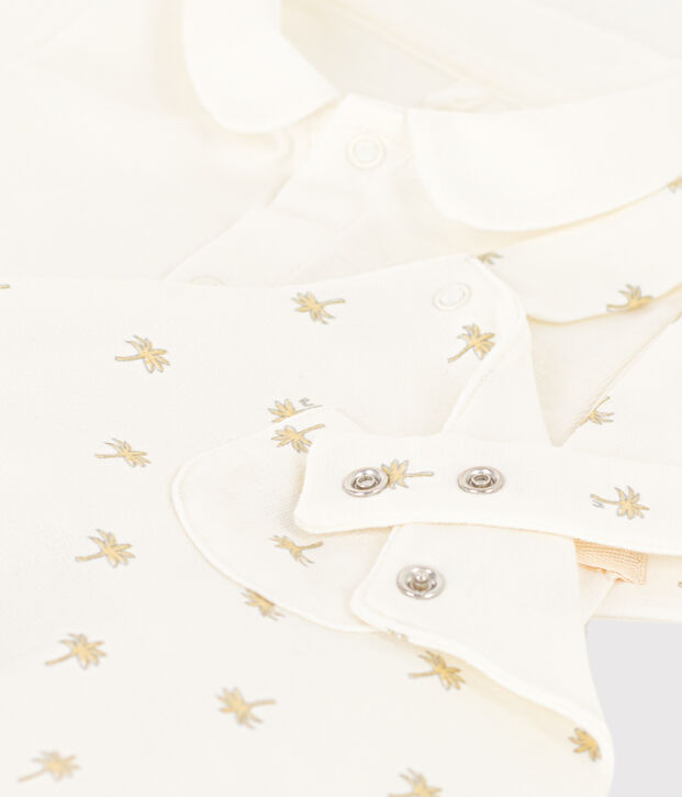 Ensemble salopette et body en coton b&eacute;b&eacute; blanc/multicouleur