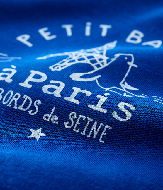Tee-shirt manches longues en coton bébé garçon bleu SURF
