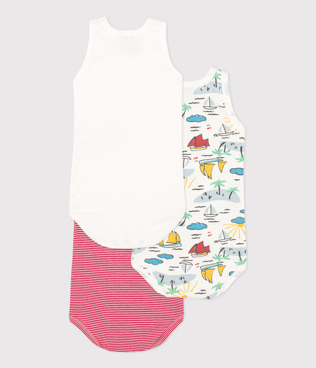 Lot de 3 bodies debardeurs explorateurs en coton multicouleur