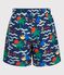 Short de bain enfant imprim&eacute; bleu/multicouleur