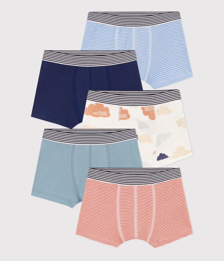 Lot de 5 boxers nuages en coton petit gar&ccedil;on variante 1