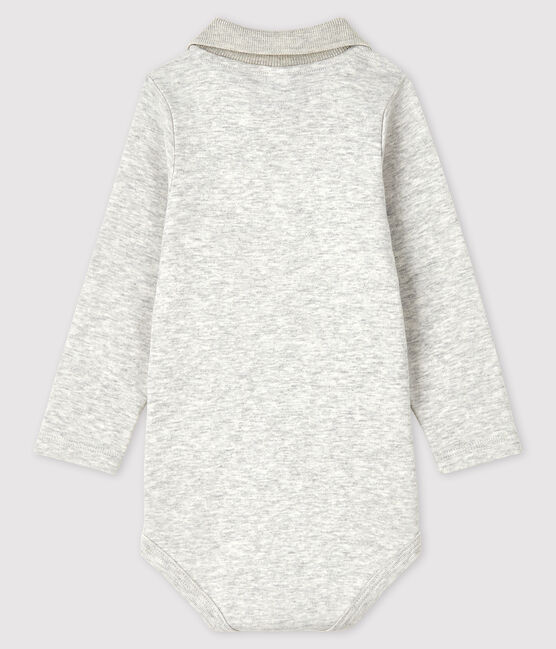 Body manches longues col polo bébé gris BELUGA CHINE