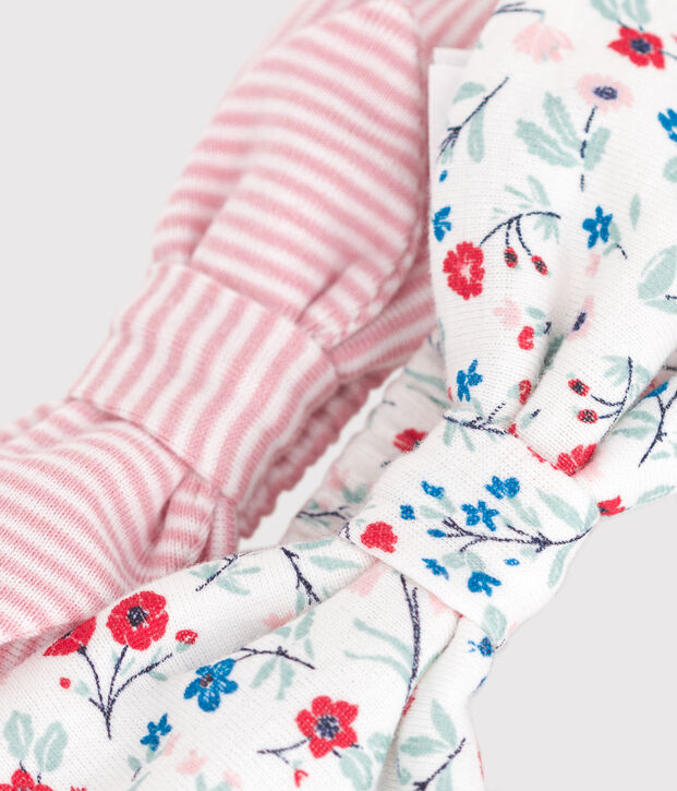 Lot de 2 bandeaux b&eacute;b&eacute; fille en coton multicouleur