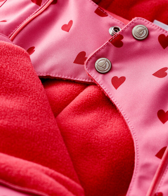 Combipilote bébé fille rose CHEEK/rouge TERKUIT