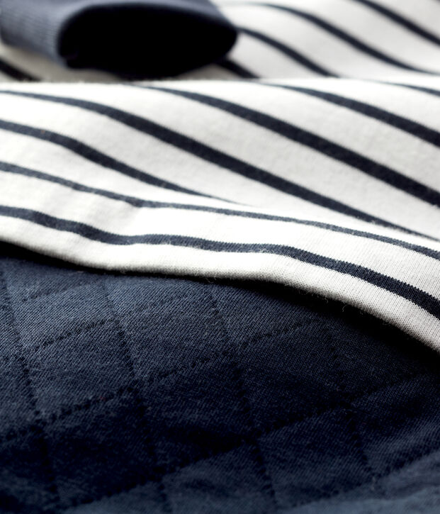 Combinaison iconique b&eacute;b&eacute;. blanc/bleu