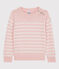 Pull en laine et coton enfant fille rose MINOIS/blanc MARSHMALLOW