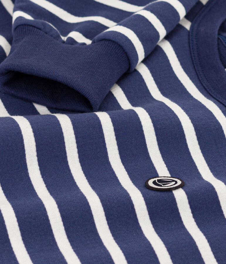 Sweatshirt en molleton enfant fille / gar&ccedil;on bleu/blanc