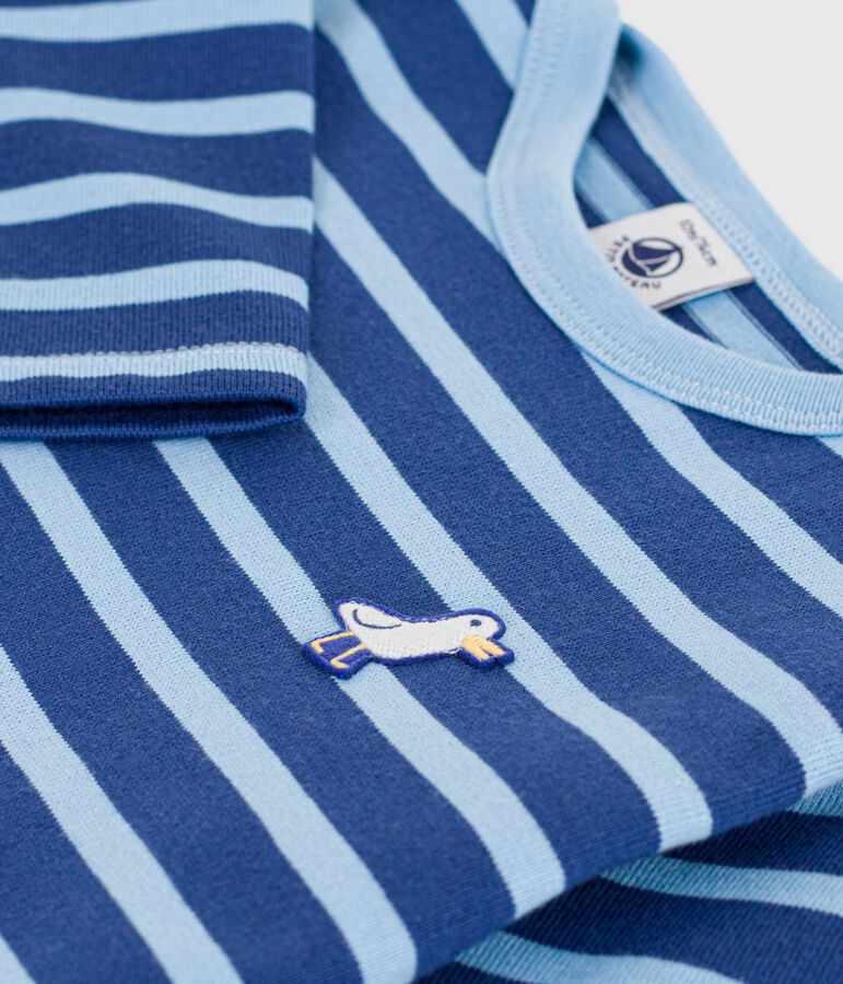 Marini&egrave;re b&eacute;b&eacute; en coton, badge mouette CREPUSCULE/ FLO