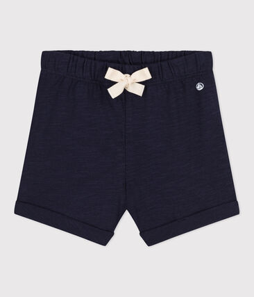 PETIT BATEAU - Short bébé en jersey flammé uni