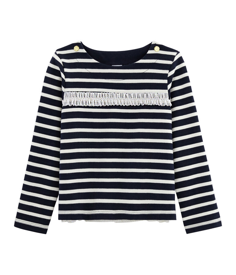 Marini&egrave;re manches longues enfant fille bleu/blanc