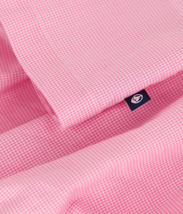 Robe b&eacute;b&eacute; en coton l&eacute;ger sans manches et bloomer, imprim&eacute;s vichy blanc/rose