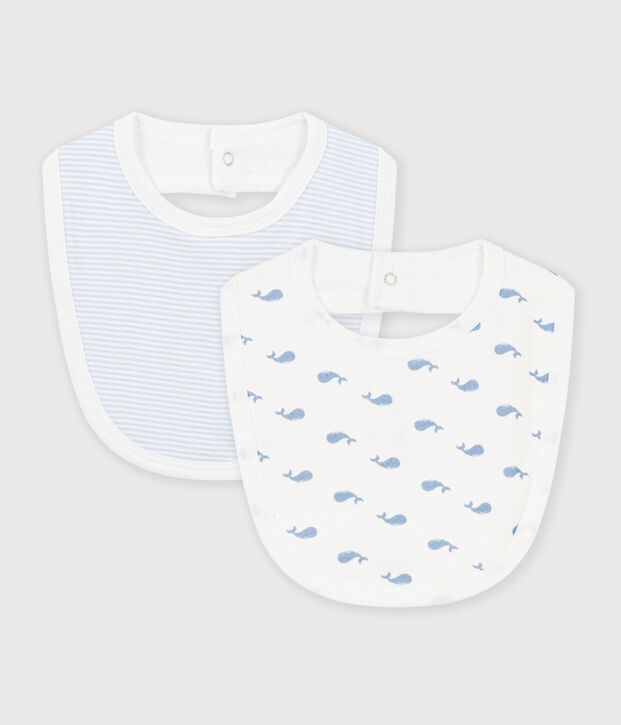 Lot de bavoirs b&eacute;b&eacute; en coton imprim&eacute; baleine multicouleur