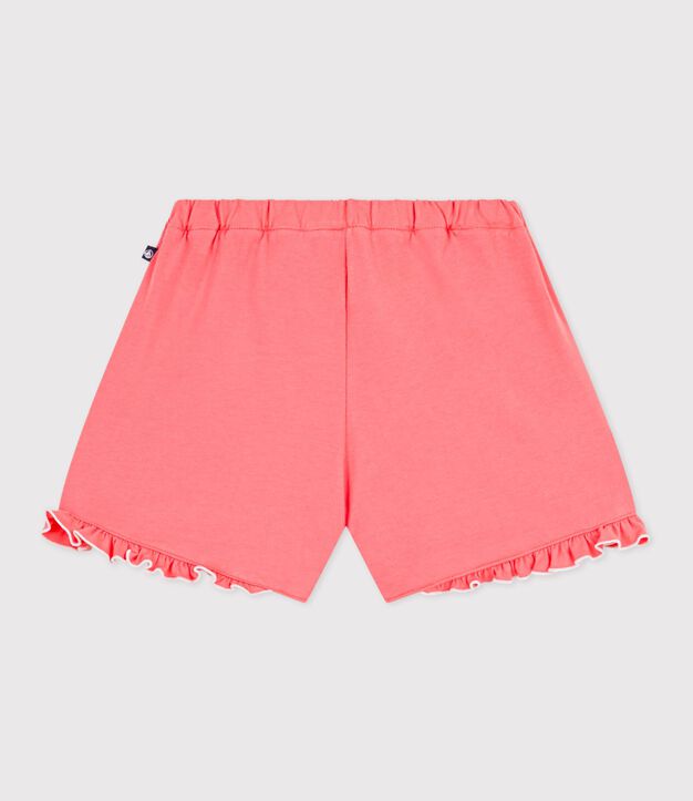 Short enfant en coton uni corail