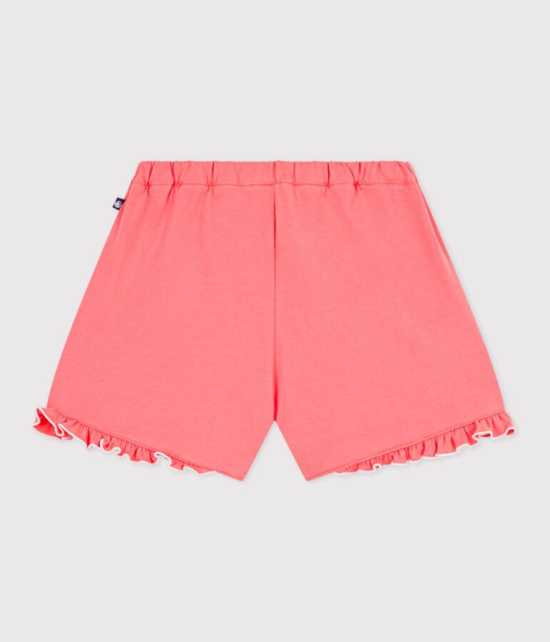 Short enfant en coton uni rose