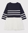 Robe en laine et coton bébé. bleu SMOKING/blanc MARSHMALLOW