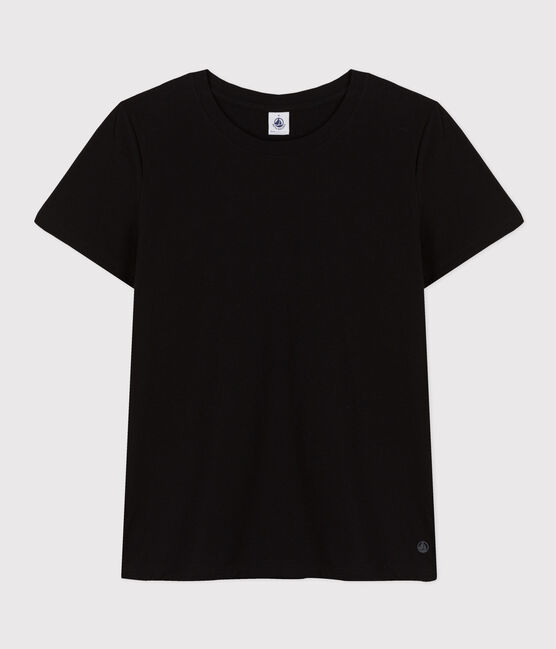Tee-shirt LE DROIT col rond en coton Femme noir BLACK