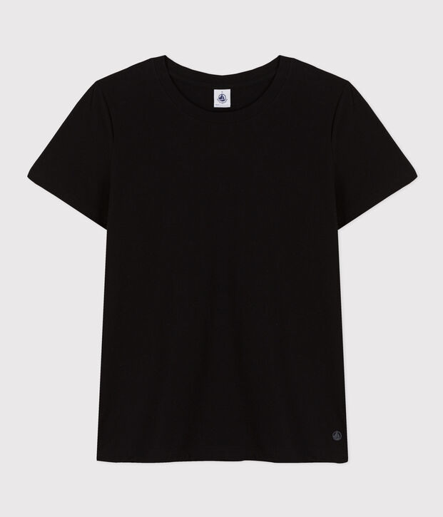 Tee-shirt LE DROIT col rond en coton Femme noir