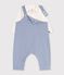 Ensemble salopette et body b&eacute;b&eacute; en coton avec col uni bleu clair
