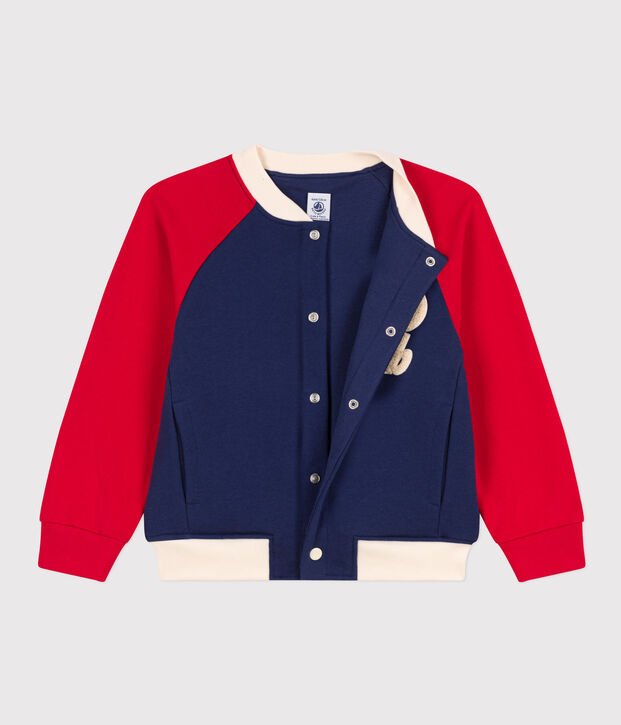 Teddy en molleton enfant gar&ccedil;on bleu/multicouleur