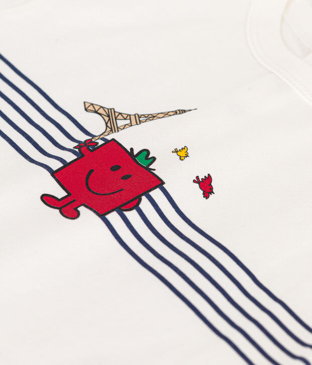 Tee-shirt Monsieur Madame en coton b&eacute;b&eacute; blanc