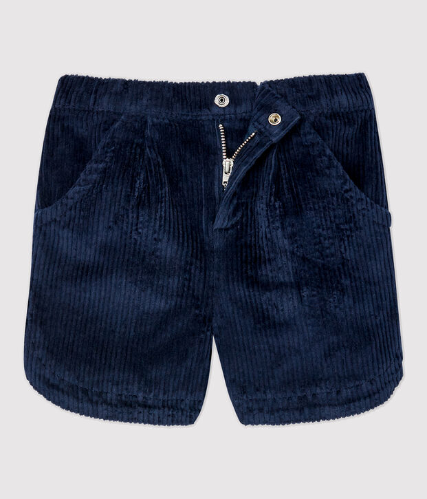 Short en velours enfant fille bleu
