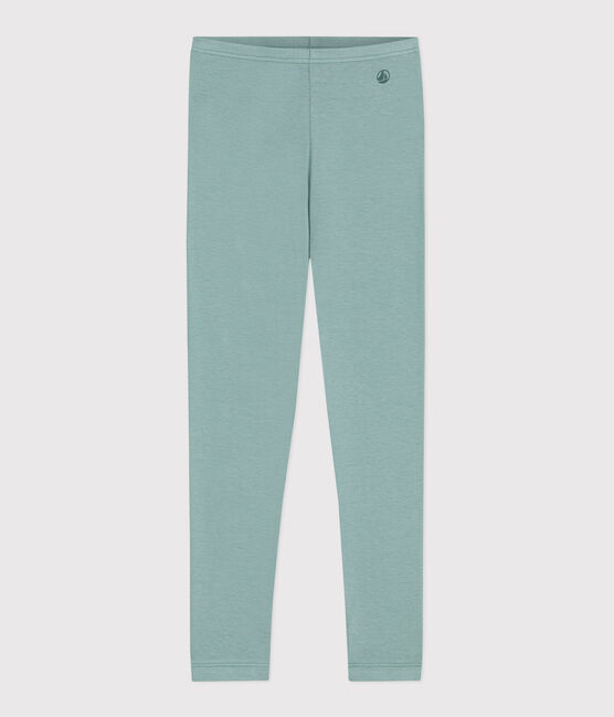 Legging enfant en coton uni vert PAUL