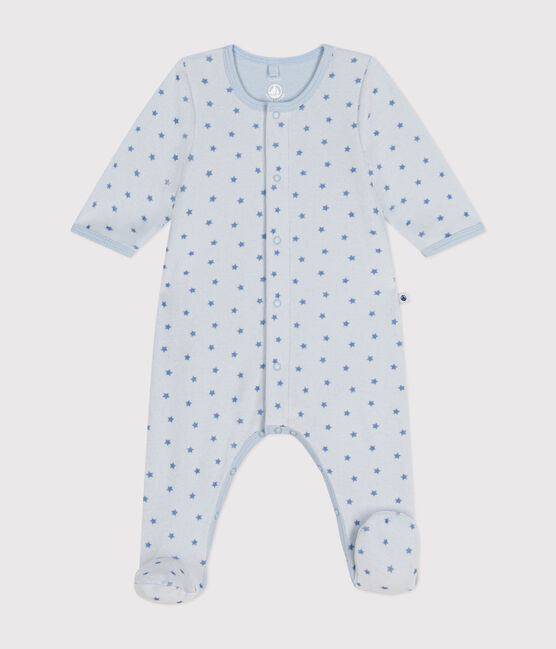 Bodyjama imprimé mini étoiles en velours bébé bleu GOMME/ BEACH