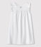 Chemise de nuit blanche petite fille en coton fin blanc ECUME