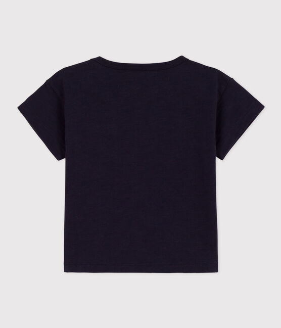 Tee-shirt manches courtes bébé en jersey flammé bleu SMOKING