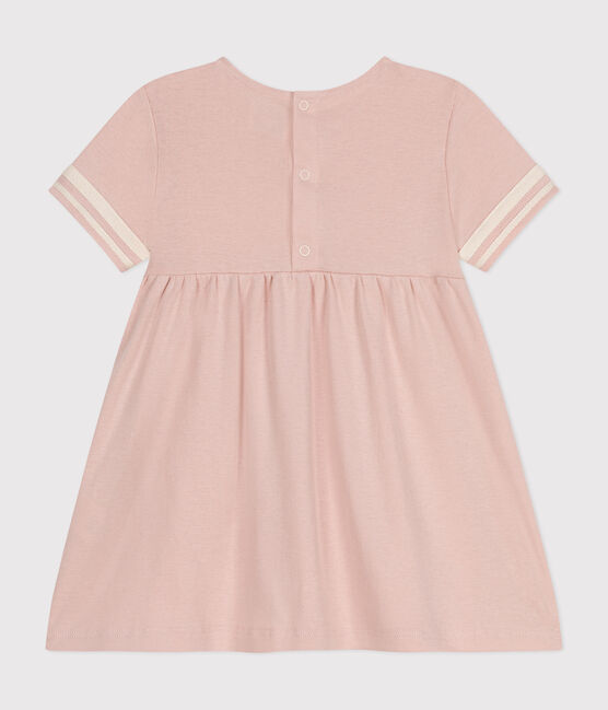 Robe style marin en coton bio bébé rose SALINE