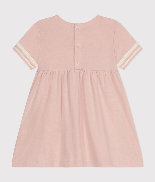 Robe style marin en coton bio b&eacute;b&eacute; rose