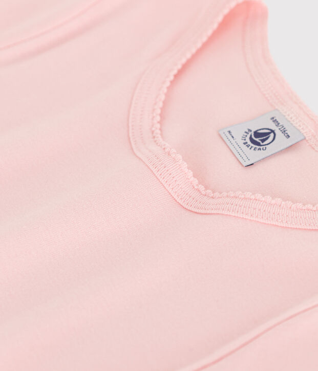 Tee Shirt manches courtes en coton petite fille rose