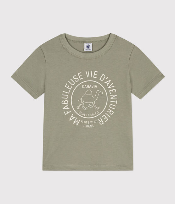 Tee-shirt manches courtes en coton enfant garçon MARECAGE/ AVALANCHE