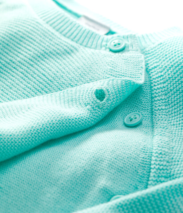 Cardigan bleu b&eacute;b&eacute; en tricot de coton biologique bleu