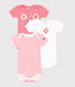 Lot de 3 bodies manches courtes en coton bébé