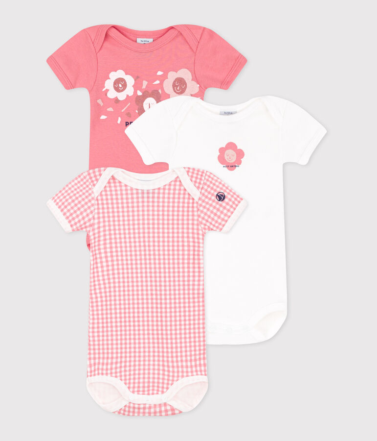 Lot de 3 bodies manches courtes en coton b&eacute;b&eacute; variante 1