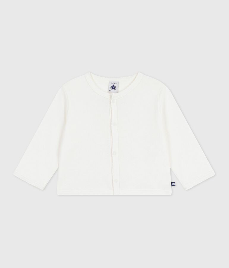 Cardigan b&eacute;b&eacute; en coton uni blanc