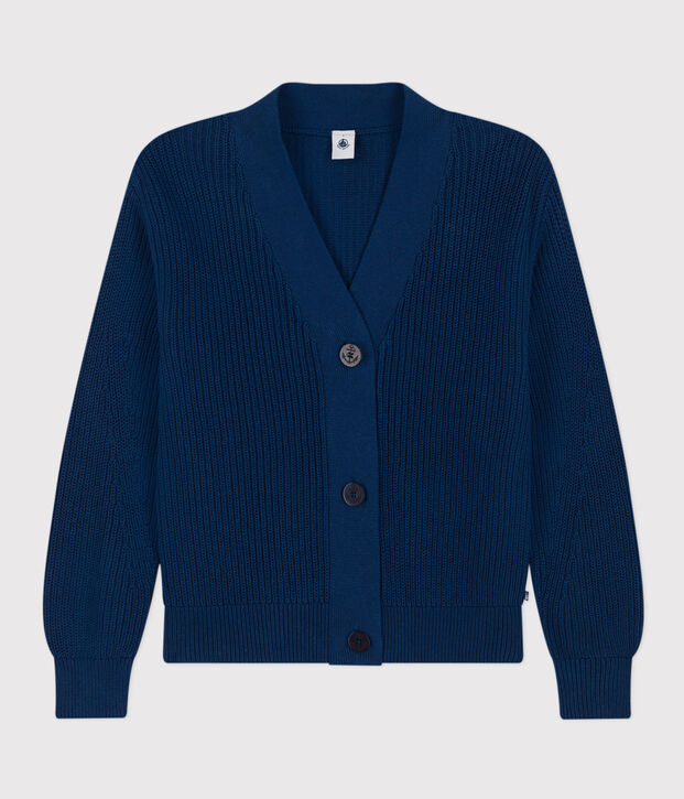 Gilet en c&ocirc;te anglaise en coton Femme bleu