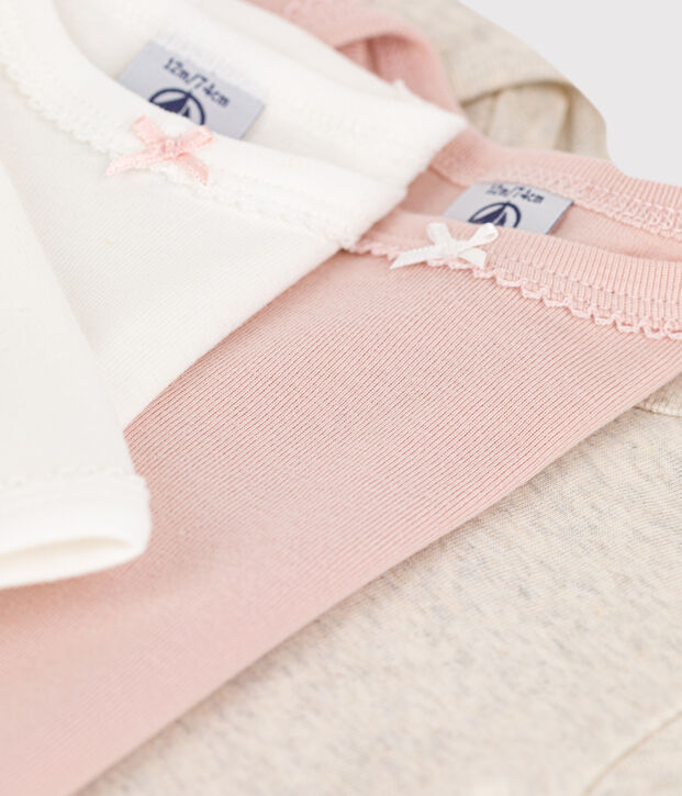 Lot de 3 bodies manches longues b&eacute;b&eacute; en coton multicouleur