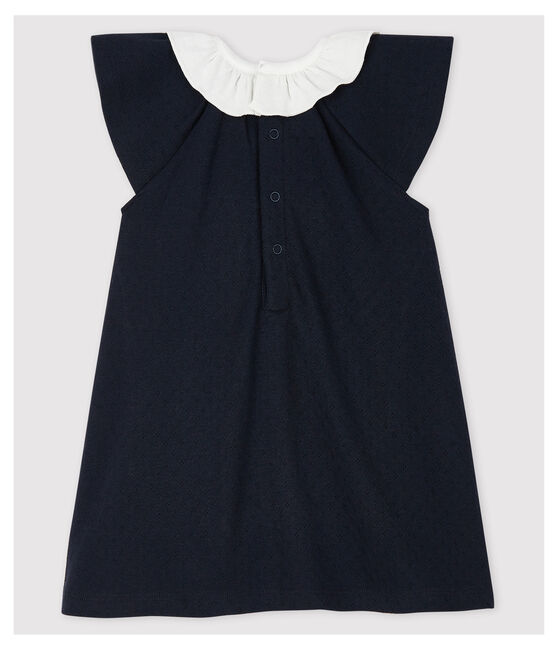Robe body avec col en côte bébé fille bleu SMOKING