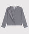 Cardigan enfant en coton à rayures bleu SMOKING/blanc MARSHMALLOW