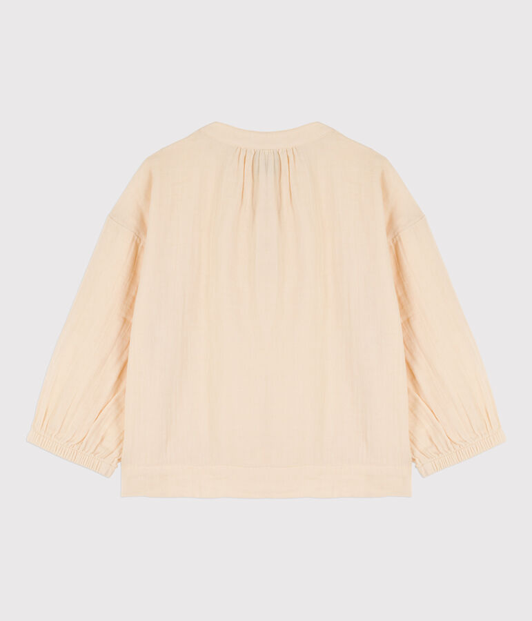 Blouse en gaze de coton enfant fille &eacute;cru AVALANCHE