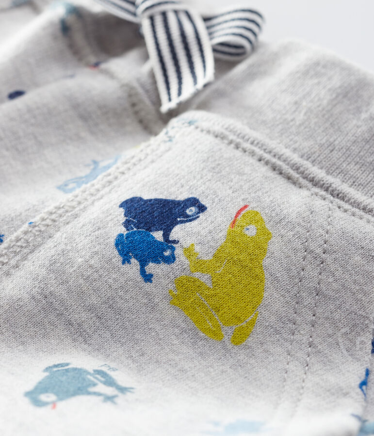 Pantalon b&eacute;b&eacute; gar&ccedil;on imprim&eacute; gris BELUGA/blanc MULTICO