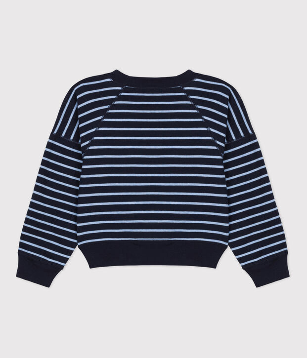 Sweatshirt en coton enfant fille / gar&ccedil;on bleu/bleu