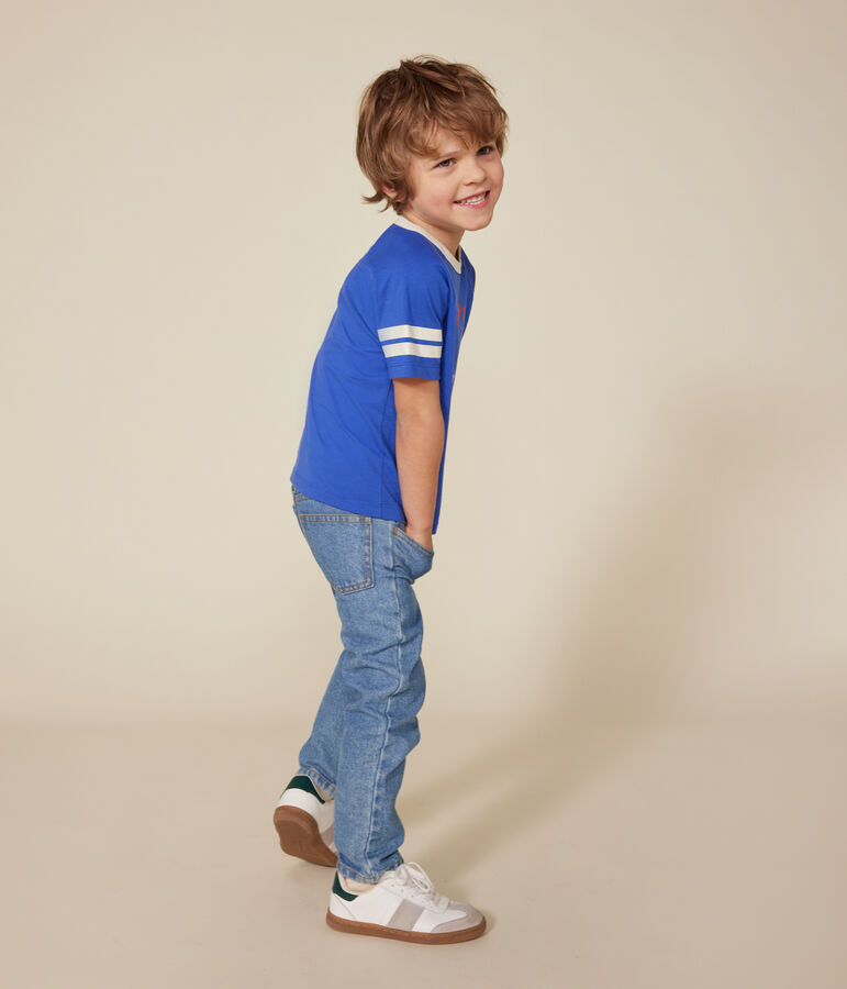 Tee-shirt manches courtes en jersey fin enfant gar&ccedil;on bleu CALVIN