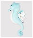 Doudou hippocampe bleu bébé